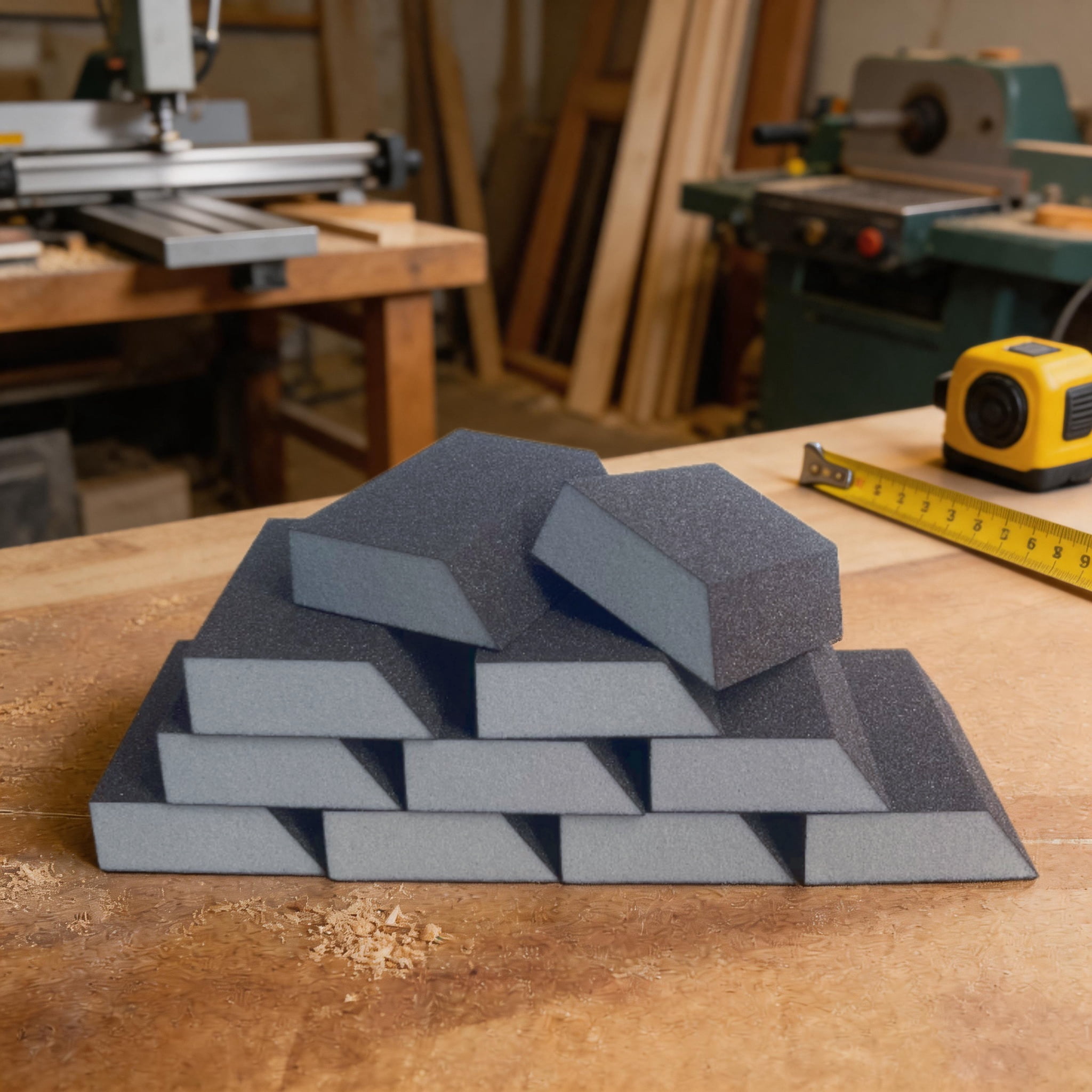 Sponge sanding blocks production line at Dongguan factory